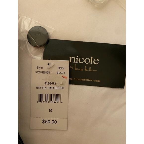 Nicole by Nicole Miller Black Pin Stripe Pants Size 10 NWT - Picture 4 of 7